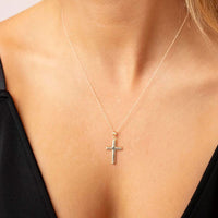 9k Solid Gold Cross Necklace