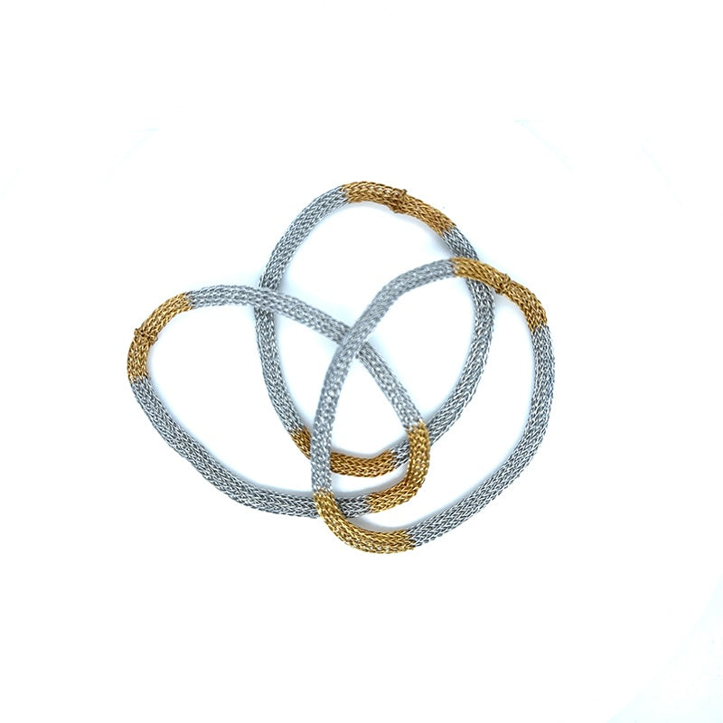 Milena Zu Silver and Gold Tube Bracelet