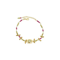 Allora Beaded Gemstone and Pehnite Bracelet
