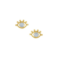 Allora Aqua Chalcedony Eye Earrings