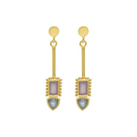 Allora Peach and Green Strawbwerry Drop Earrings