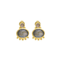 Allora Moonstone and Labradorite Oval Earrings
