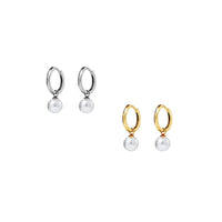 Small Pearl Hoop Earrings