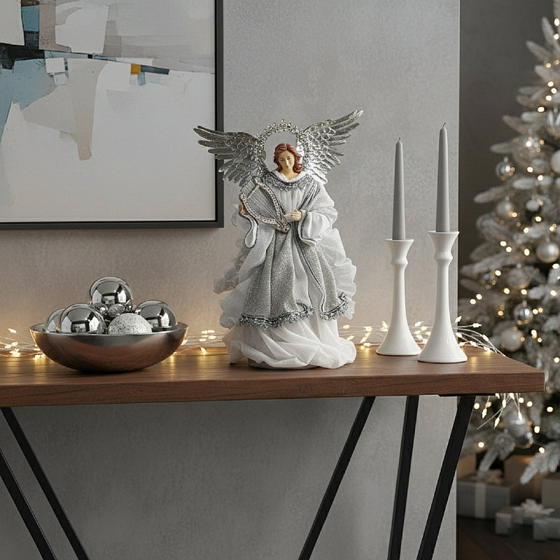 White Silver Angel Ornament