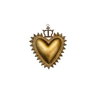 Hanging Gold Heart with Crown