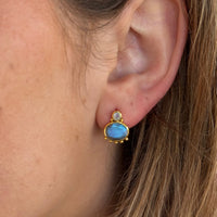 Allora Moonstone and Labradorite Oval Earrings