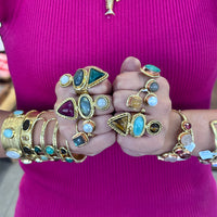 Amara TriStone Amazonite and Tigers Eye Ring