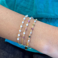 Allora Pink Tourmaline and Moonstone Beaded Bracelet