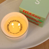 Hidden Message Candle: You're a F*cking Legend