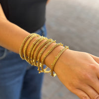 Milena Zu Dotted Tube Gold Bracelet
