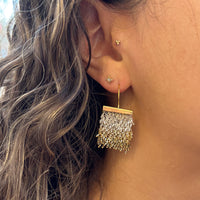 Milena Zu Gold and Silver Swarovski Tapestry Earrings