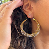 Milena Zu Swarovski Hoop Earrings