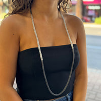 Milena Zu Silver Long Tube Necklace