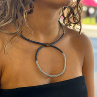 Milena Zu Silver Choker and Ring Necklace