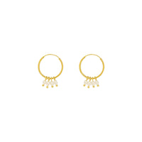Quad Pearl Hoops