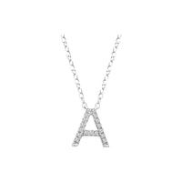 Diamond Initial Necklace - White Gold