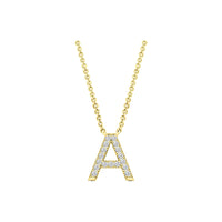 Diamond Initial Necklace - Yellow Gold