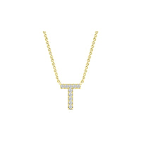 Diamond Initial Necklace - Yellow Gold