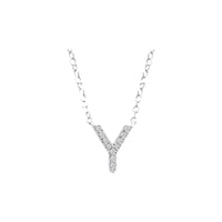 Diamond Initial Necklace - White Gold