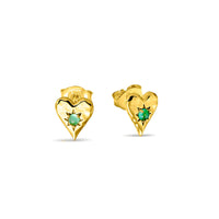 Gold Love Heart Studs