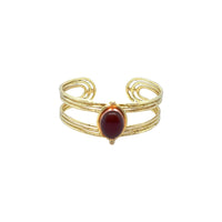 Amara Oval Carnelian Stone Cuff