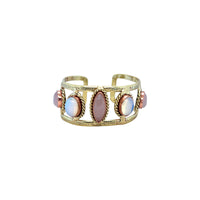 Amara Rose Quartz and Opalite Stone Cuff