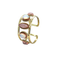 Amara Rose Quartz and Opalite Stone Cuff