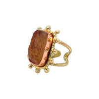 Amara Dotted Critrine Ruzy Ring