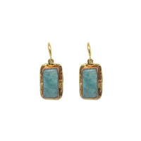 Amara Amazonite Rectangle Drop Earrings