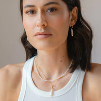 Palas Lunar Pearl Hoop Earrings