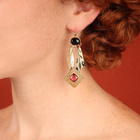 Olive Diamond Drop Earrings