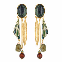 Olive Stone Drop Earrings