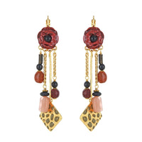 Carmen Flower & Gold Tri Earrings