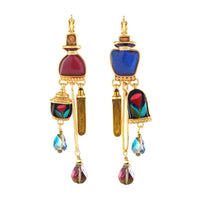 Magic Jug & Floral Dome Drop Earrings