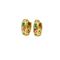 Geometric Stone Mini Hoops