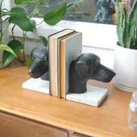 Black Metal Dog Bookends