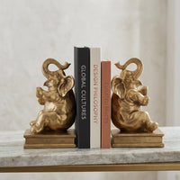 Gold Elephant Bookends