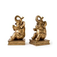 Gold Elephant Bookends