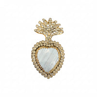Mother of Pearl and Rhinestone Sacred Heart Box