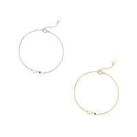 Enamel Heart and Evil Eye Bracelet