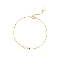 Enamel Heart and Evil Eye Bracelet
