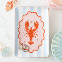 Striped Lobster Trinket Tray