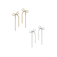 Long Snake Chain Bow Earrings