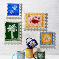Blue Shell Stamp Wall Art