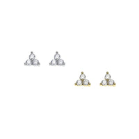 Tri Crystal Studs
