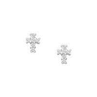 Mini Gemstone Cross Studs