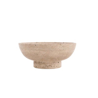 Travertine Wide Pedestal Bowl