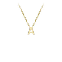Yellow Solid Gold Initial Necklace
