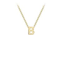 Yellow Solid Gold Initial Necklace