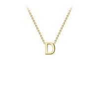 Yellow Solid Gold Initial Necklace